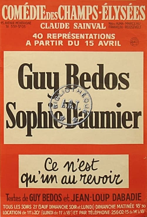 Guy Bedos & Sophie Daumier – Ce n’est qu’un au revoir